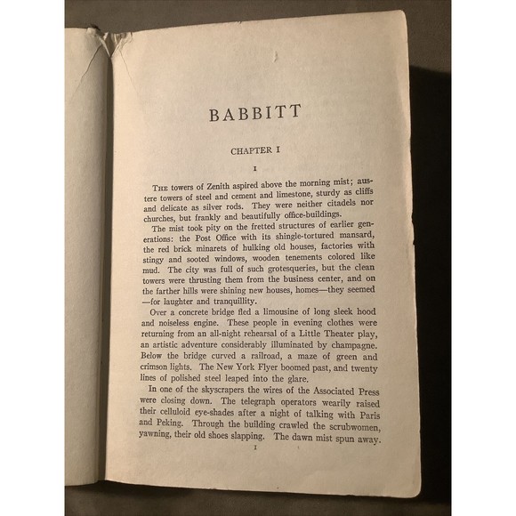 ANTIQUE BABBITT by SINCLAIR LEWIS HARDCOVER 1922 Literature 1st edition - Picture 7 of 16